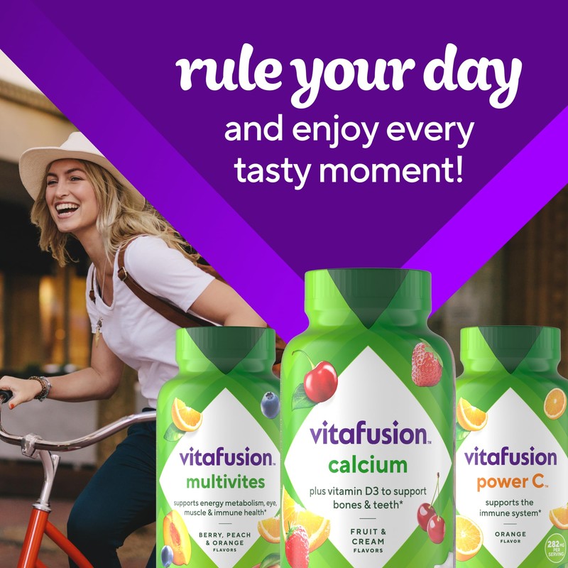 vitafusion Chewable Calcium Gummy Vitamins for Bone and Teeth Support,