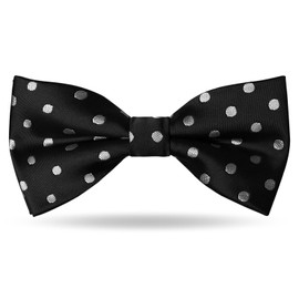 LJBFNN Bow Ties for Boys, Kids Polka Dot Bow Tie Pre-tied Clip on Bowties for Girls School Party Wedding Concert Celebration (Black)