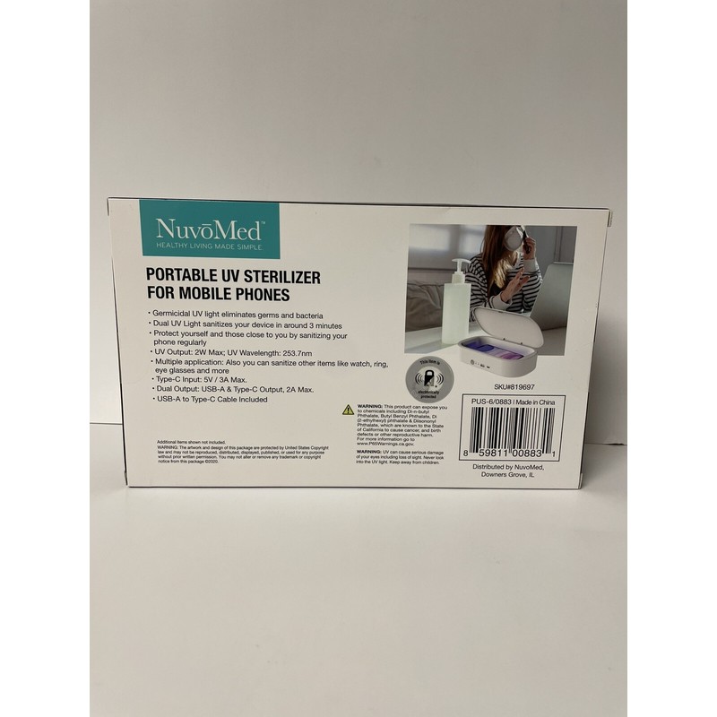 NuvōMed NEW NuvōMed Portable UV Sterilizer for Phones, Eliminate Germs