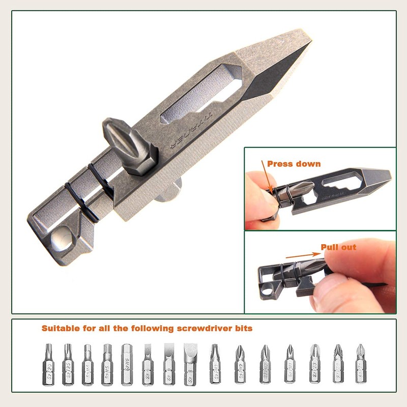 Titanium Pry Bar EDC Pry Tool with Bottle Opener Screwdriver