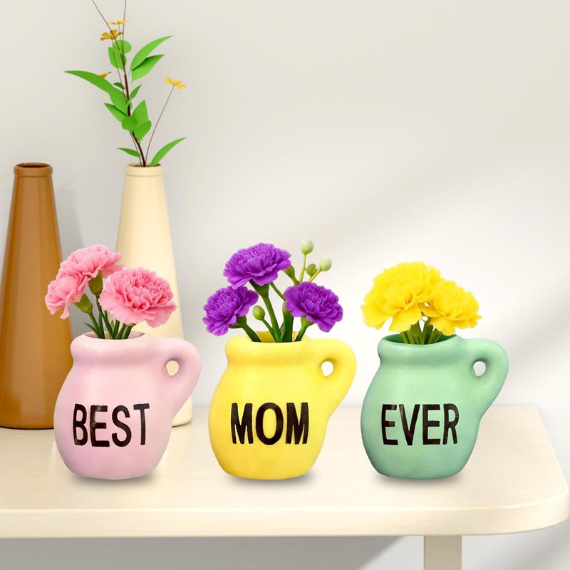 Mom Gifts from Daughters, Mini Vase Magnets for Fridge,Best Mom