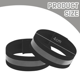 VONJUMA Reflective Wristbands, Arm Reflectors, Jogging, Reflectors Band, Reflector, Running, Reflective Band, Velcro, Jogging, Biceps, Quadriceps, Ankle and Bracelets, Green, Black, Pack of 4