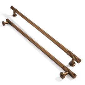 ZAUYX 2-Pack 12 Inch Hole Center Antique Brass Cabinet Pulls Solid Heavy Duty Cabinet Pull is Suitable for Drawers Dressers Handles Kitchens Bathroom cabinets