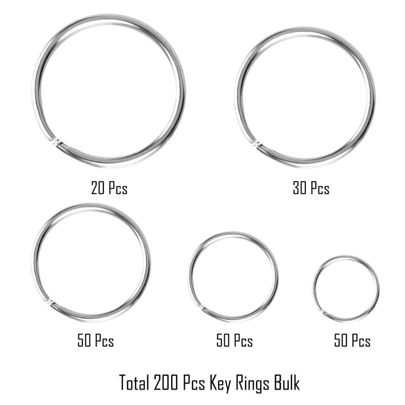 Selizo 200Pcs Split Key Rings Bulk for Keychain and Crafts