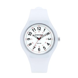 PINDOWS Women's Watch, Perfect for Medical Workers Students Sport Analog Quartz Wrist Watch, 2110N6: Transparent white, Classic