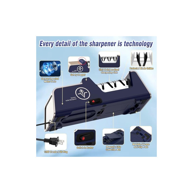 Citcgo Electric Knife Sharpener for 15 to 20-Degree Knives 100%