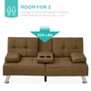 Best Choice Products Linen Modern Folding Futon, Reclining Sofa Bed