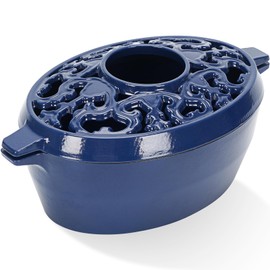 Wood Stove Steamer,2.5Quart Cast Iron Humidifier for Wood Stove,Large Capacity Wood Stove Humidifier,Large Diameter Mouth Lattice Top Rust Resistant Fireplace Humidifier Pot,Black