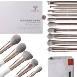 Makeup Brushes Set, 15 Pcs Eigshow Professional Make Up Brushes, Premium Makeup Brushes For Foundation Powder Blush Blending Concealer Full Face Eye, Vegan Makeup Brushes With Organizer Bag and Gift Box