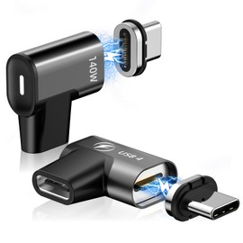HanCenDa USB-C Magnetic Adapter (2 Pack), 24 Pin Straight 140W USB PD Charging, USB 3.1, 20Gbps Data Transfer, 8K Video at 60Hz, Thunderbolt3 Fast Charging, Magnetic, Dustproof, Compatible with