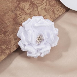 Merdia Camellia Flower Brooches and Pins for Women | Hat Pins for Women | Flower Hair Clips for Women | Floral Brooch Pins for Women Fashion | Hair Accessories for Women | Bridal Hair Pin | White