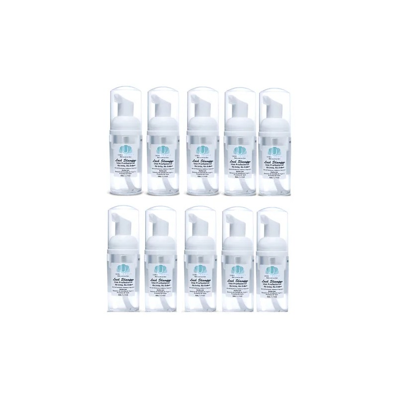 Lash Shampoo Lashes 50ml Pestaña Mink Espuma Limpiadora 10pz Transparente
