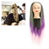 Green Purple Gradient Wig Hair Mannequin Head Hairdressing Styling Training