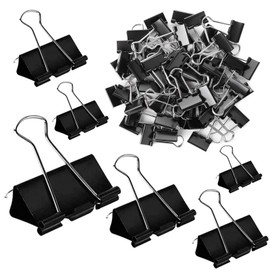 Binder Clips Paper Clamps 300 Pack Assorted Sizes (Black), Jumbo, Large, Medium, Small, Mini and Micro,6 Sizes for Office, School and Home