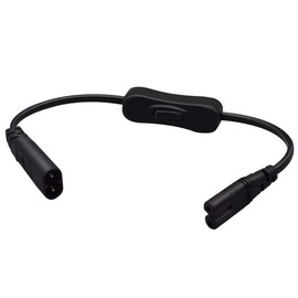 Strhowill (1ft/0.3m) C8 to C7 with Switch Extension Cable, IEC 60320 C8 Plug to C7 with on Off Receptacle Male to Female Extension Power Supply Main Adapter Cable (Switch On/Off)