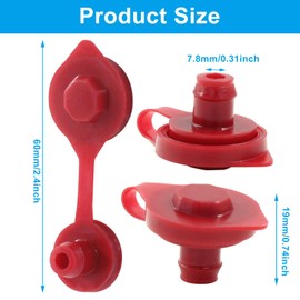 Moicstiy 5 Pcs Gas Can Vent Cap, Universal Fuel Can Vents Caps Replacement, Spout Caps Plug (Red)