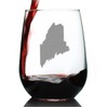 Maine State Outline Stemless Wine Glass - State Themed Drinking