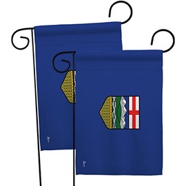 Alberta Garden Flags 2pcs Pack Regional Canada Provinces Canadian Territories Region Country Particular Area Small Decorative Gift Yard House Banner Made In USA 13 X 18.5