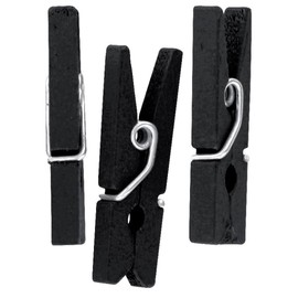 50 clothes pegs 2.5 cm black
