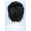 Linfairy Short Straight Cosplay Wig Halloween Costume Wig (black)