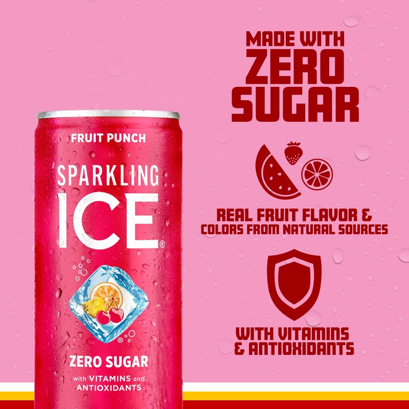 Sparkling Ice Fruit Punch Sparkling Water, with Antioxidants and Vitamins,