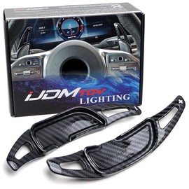 iJDMTOY Twill-Weave Carbon Fiber Pattern/Style Larger Paddle Shifter Extensions Compatible with Mercedes AMG ONLY (A45 C63 E53 E63 S63 CLA45 GLA45 GLB35 GLC43 GLC63 GLE63 G63 G65)