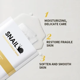 Snail Mucin Face Sheet Mask (5 pcs) - Anti Aging and Moisturizing Face Mask with Hyaluronic Acid - Deep Hydration for Youthful Skin