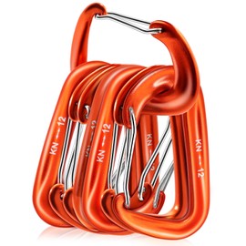 Pack of 6 Carabiner Hooks with Load Capacity 1200 kg, Carabiner Hammocks, 12KN Carabiner, Suitable for Outdoor Hammock Attachment, Hiking, Camping
