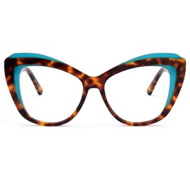 Zeelool Cat Eye Blue Light Blocking Reading Glasses for Women Fashion Clear Lens Eyeglasses Frame Akelia ZJGA601073-03 Blue/Demi