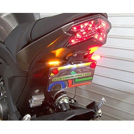 Tucked LED Fender Eliminator Kit for Kawasaki Z125 Pro - Integrated Brake and Turn Signals, Smoked Lens