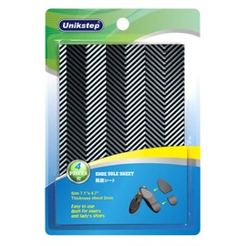 Unikstep 2 Pairs Shoe Sole Repair Rubber Plates, Shoe Sole Outsole and Heel Replacement Pads, Non-Slip Grips for Noise Reduction, Non-Slip Protectors, Size 7.1 x 4.7 Inches