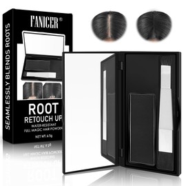 Root Cover Up Ansatzpuder,Haaransatz Puder, Effektiver Haar Concealer, zur abdecken Deckung von dünnen Stellen und grauen Haaren, Schnell und Einfach,Haarpuder für Frauen und Männer,6.5g (Schwarz)