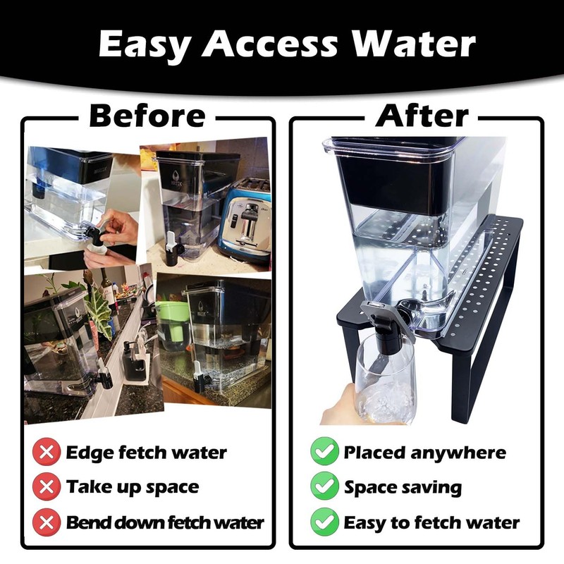 Oxyooh Water Filter Stand for Brita Water Dispenser, Metal, 7.8
