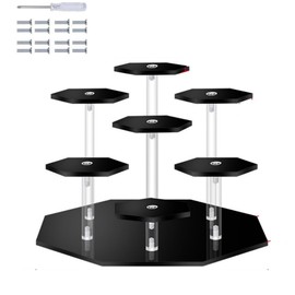 DACUAN Display Stand, 7 Tiers Non-slip Clear Risers for Display, Transparent Acrylic Riser, Acrylic Display Stand for Figures, Acrylic Shelf Risers for Cupcake, Donuts, Anime Figures, Collectibles