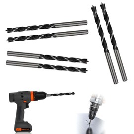 6 Pcs Brad Point Drill Bits, Brad Point Drill Bits with Diameter 5mm, Straight Round Shank Drills Metric, Drilling Depth Spiral Twist Drills Bitss, for Carpenter Woodworking Plastic Rubber