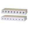 8 Port Keystone Jack Surface Mount Box, White, Surface Mount