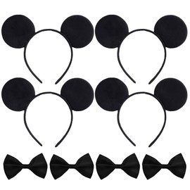 4 Pieces Mouse Hairbands And 4 Pieces Bow Decorations, Role-Playing Hair Accessories, Creative Hair Accessories, Party Costume Accessories.