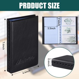 6 Pcs Leather Business Card Book Holder Organizer Sleeve Storage Business Card Holder Organizer 300 Cards Portable Credit Card Organizer Business Card Binder for Men Women Office