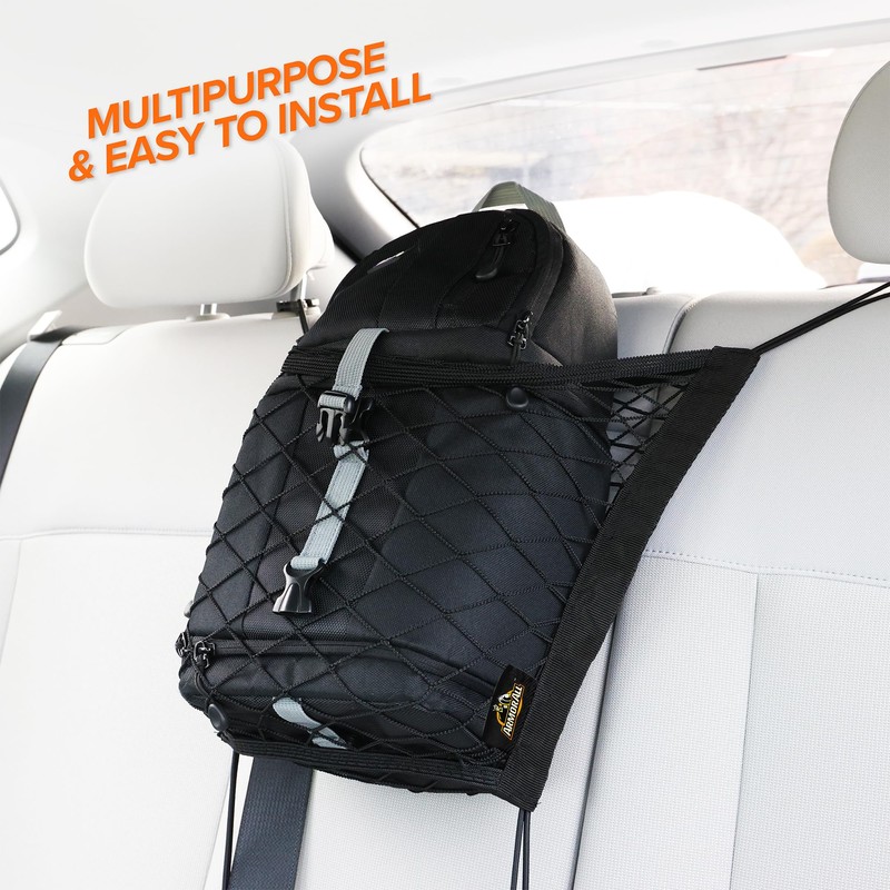 Armor All Front Seat Cargo Net Organizer, Super-Durable Expandable Nylon
