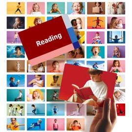 Dotimo 52 Action Verbs Flash Cards for Kids - Vocabulary Builder & ESL Teaching Materials with Picture Cards, 4"x5.8" Non Verbal Communication Tools for Speech Therapy, Autism & Preschool Learning