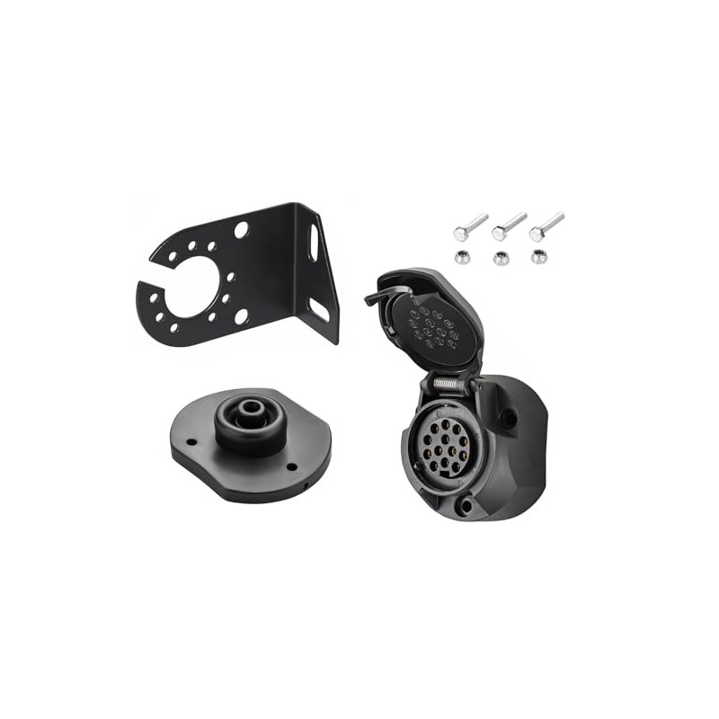 Trailer Socket + Seal + Bracket + Screws 13-Pin 12V