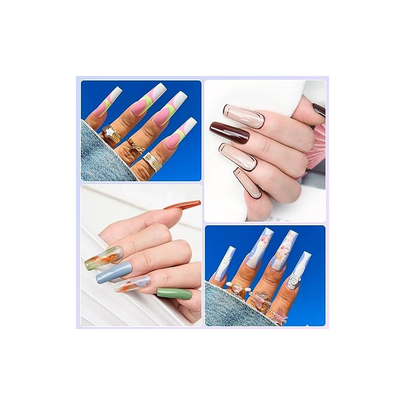 LIONVISON 500 Puntas de Uñas Sin Curva C, Puntas de