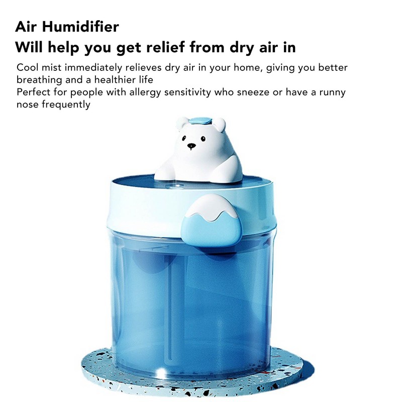Portable USB Humidifier Cute Bear Shape Large Capacity Ultrasonic Mini