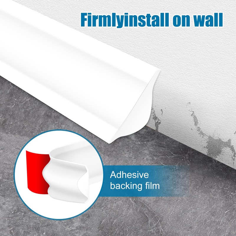 YESSZ Flexible Molding Trim,White Self Adhesive Wall Trim Mini Peel
