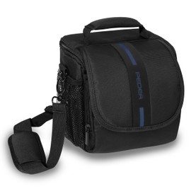 PEDEA "Essex SLR Camera Case with Rain Protection/Carry Strap/Accessory Compartments, Size M Blue