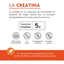 Creatina Monohidratada Nartex 300g en Polvo Sin Sabor 60 Porciones                                                                                    