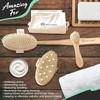 Nevlers Natural Boar Bristle Dry Brushing Body Brush 4-Piece Massage