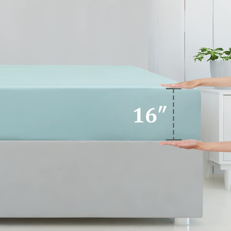 PiccoCasa Bamboo Fitted Sheet, Viscose from Bamboo Soft Silky Breathable
