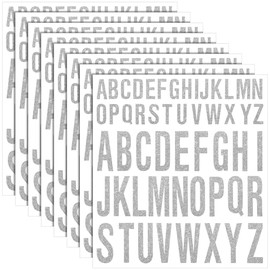 Gersoniel 8 Sheet Graduation Cap Decorations, Glitter Letter Stickers Alphabet Stickers Self Adhesive Stick on Letters for Grad Class of 2025 DIY Crafts Classroom(2 Inch, 3 Inch,Glitter Silver)