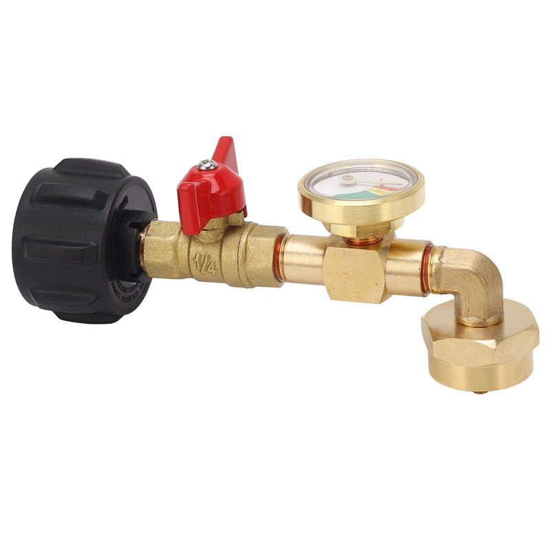 Propane Refill Adapter with Pressure Gauge and On Off Control